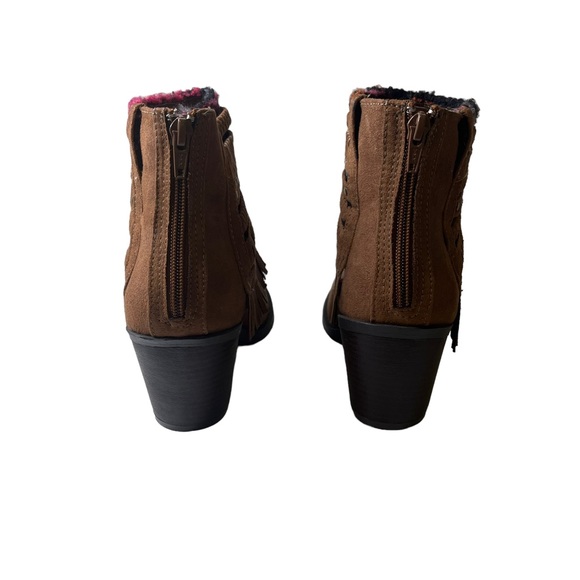 Mudd Cognac Ankle Booties| Chunky Heel Boots Women’s 9 - Picture 3 of 6